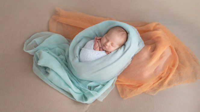 newborn_peach-teal_cheesecloth 5